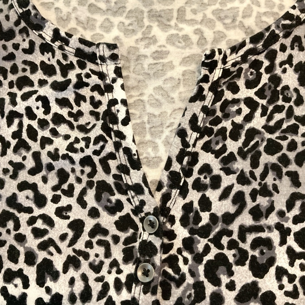 Maurices Gray Leopard Print Blouse